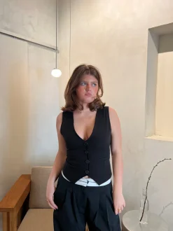 Design By Si Ottilia vest - Sort Outlet