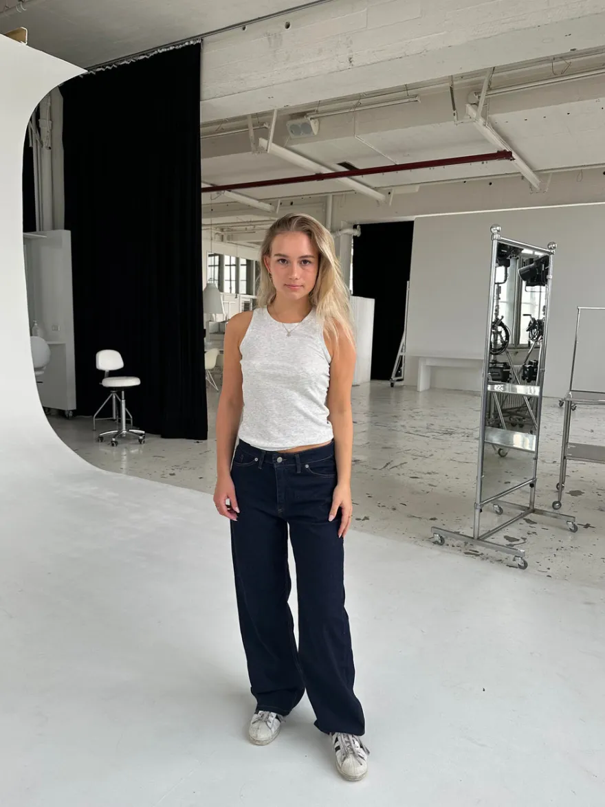 Design By Si Oversized stjerne jeans - Guld stjerner Clearance