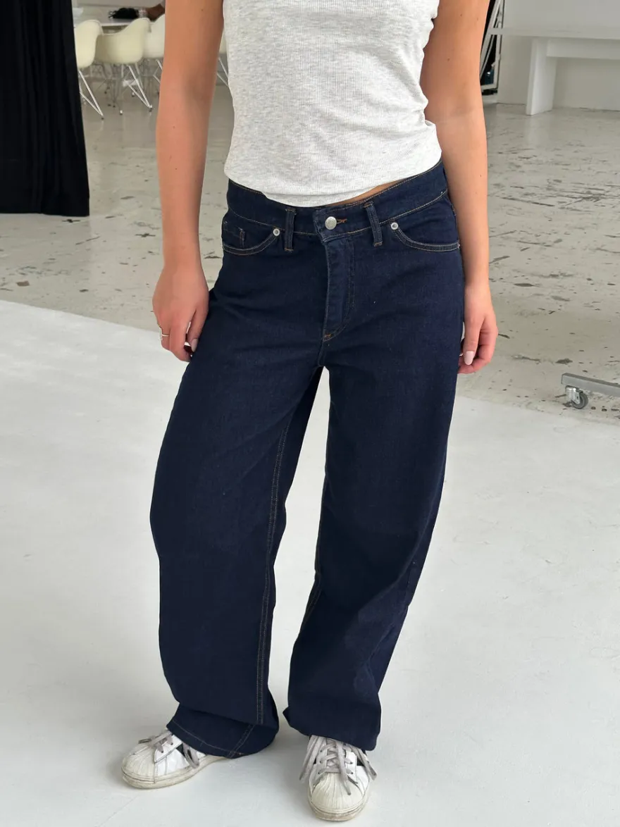 Design By Si Oversized stjerne jeans - Guld stjerner Clearance