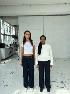 Design By Si Oversized stjerne jeans - Guld stjerner Clearance