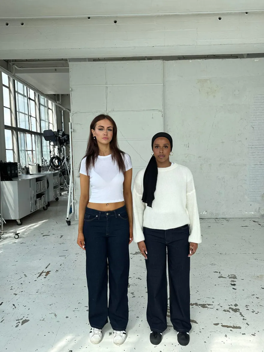 Design By Si Oversized stjerne jeans - Guld stjerner Clearance