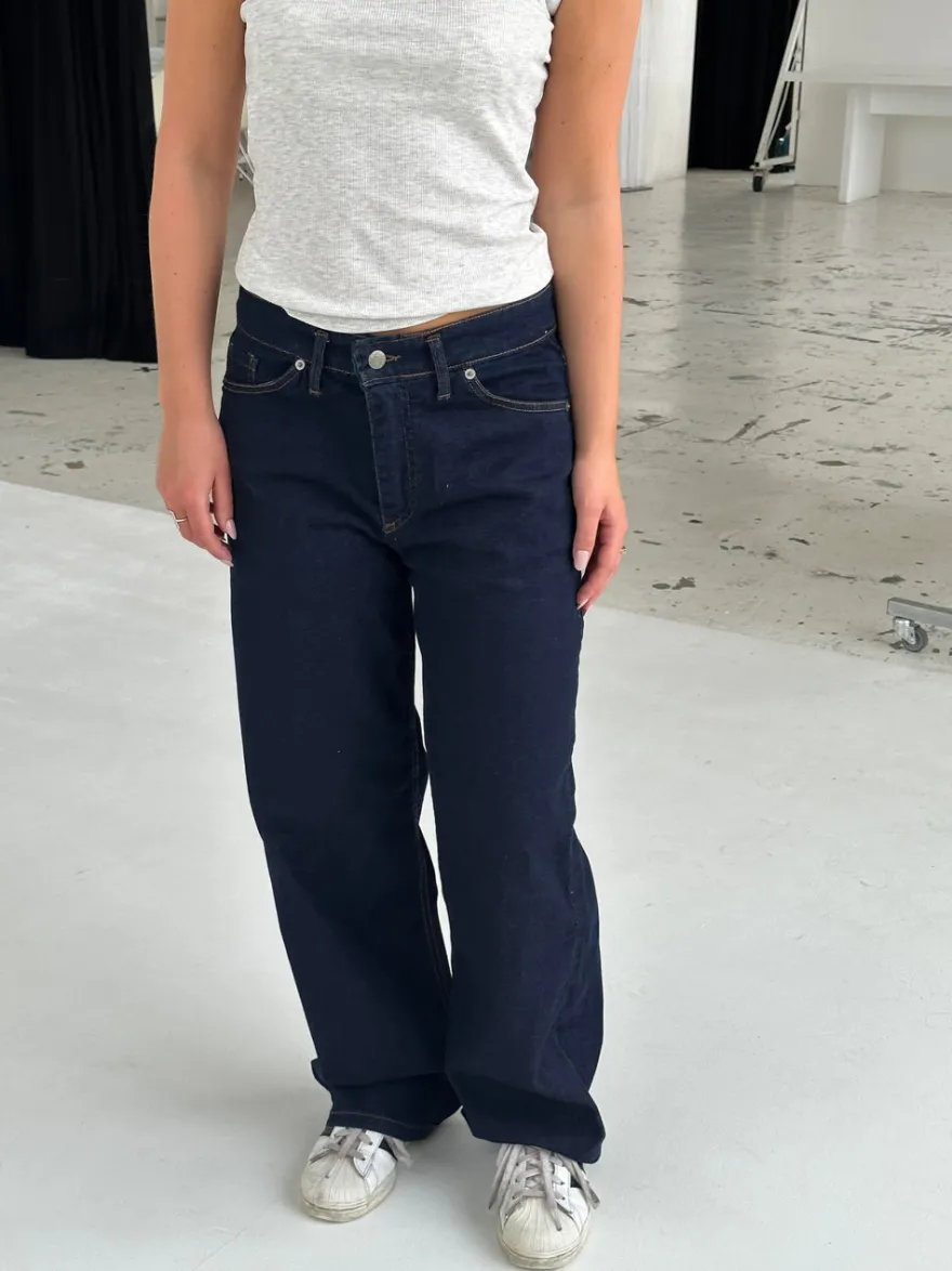 Design By Si Oversized stjerne jeans - Guld stjerner Clearance