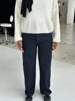 Design By Si Oversized stjerne jeans - Hvide stjerner Sale