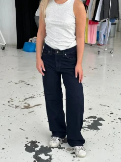 Design By Si Oversized stjerne jeans - Hvide stjerner Sale