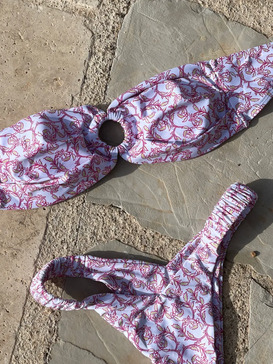 Design By Si Paola bikini med mønster - Hvid/pink