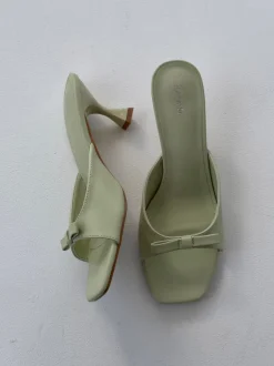 Design By Si Pastella mules med sløjfe - Lysegrøn Discount