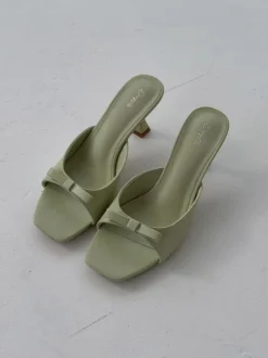 Design By Si Pastella mules med sløjfe - Lysegrøn Discount