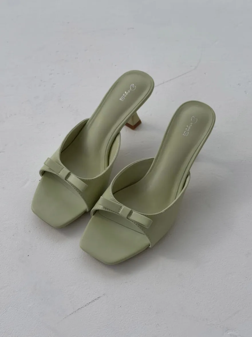 Design By Si Pastella mules med sløjfe - Lysegrøn Discount