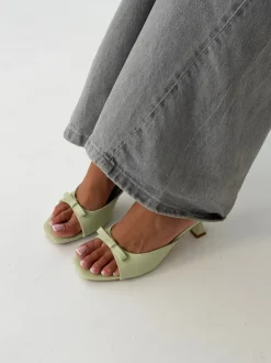 Design By Si Pastella mules med sløjfe - Lysegrøn Discount