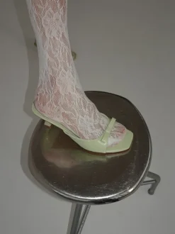 Design By Si Pastella mules med sløjfe - Lysegrøn Discount