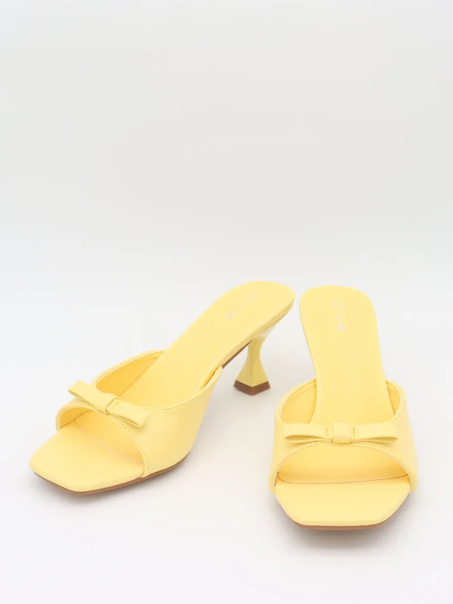 Design By Si Pastella mules med sløjfe - Lysegul Hot