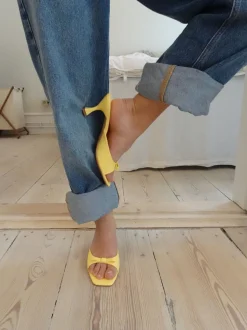 Design By Si Pastella mules med sløjfe - Lysegul Hot