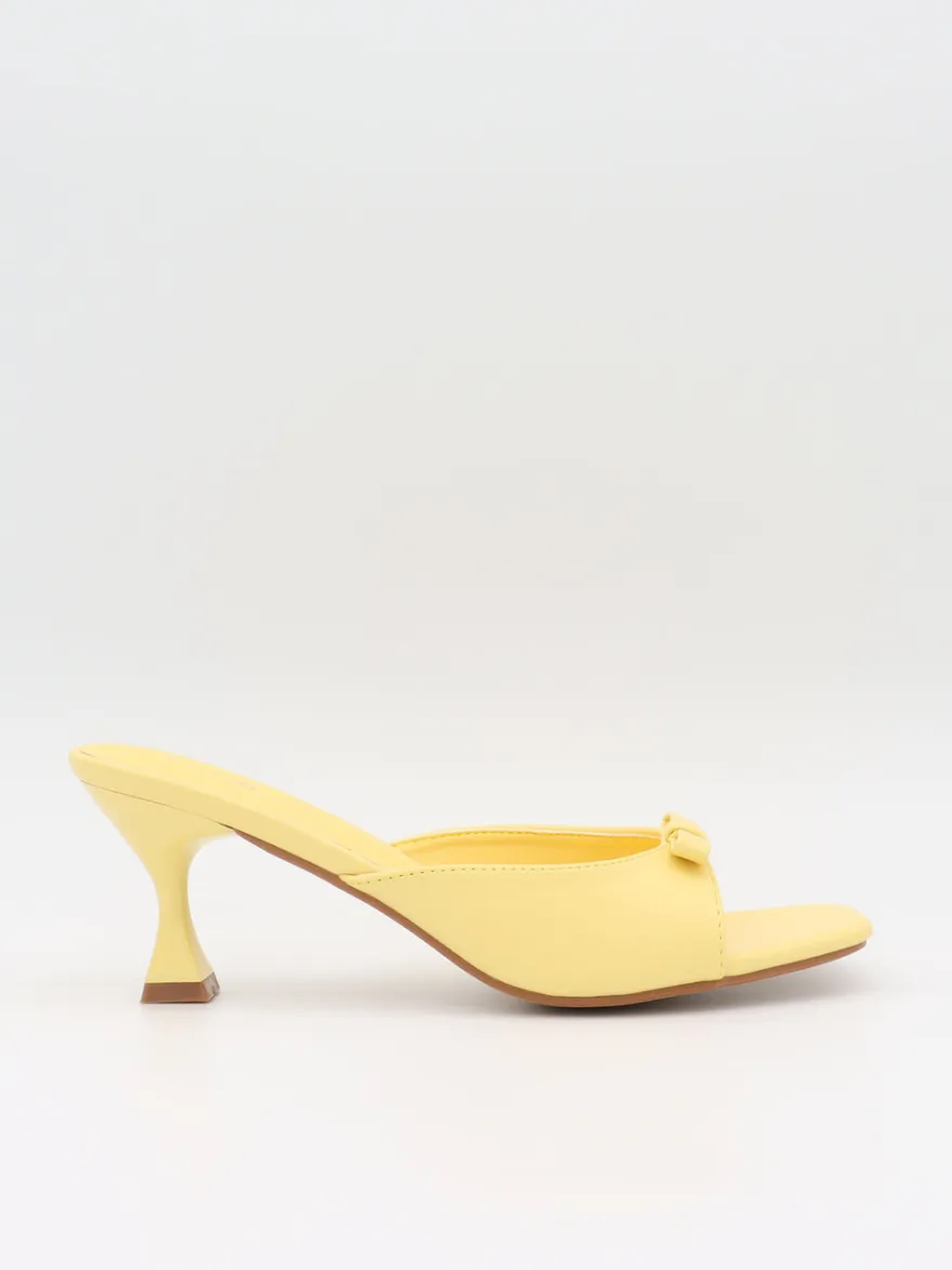 Design By Si Pastella mules med sløjfe - Lysegul Hot
