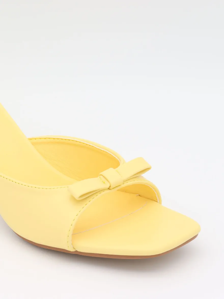 Design By Si Pastella mules med sløjfe - Lysegul Hot