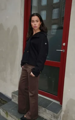 Design By Si Patricia kort trenchcoat - Sort Discount