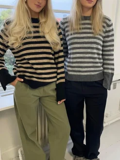 Design By Si Paulina striktrøje - Lysegrå/mørkegrå Clearance