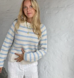 Design By Si Peddey striktrøje - Blå/beige Sale