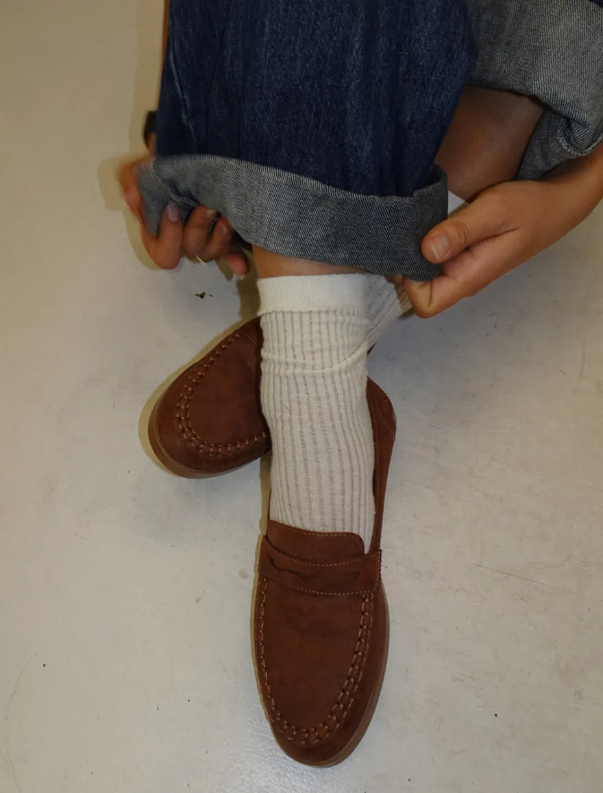 Design By Si Pilou loafers i ruskind - brun Clearance