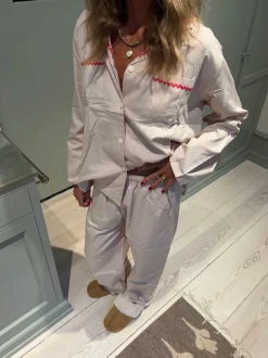 Design By Si Pinja pyjamas sæt - Beige/rød Outlet