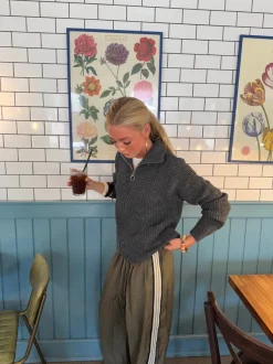 Design By Si Pluto cardigan med lynlås - Grå