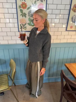 Design By Si Pluto cardigan med lynlås - Grå