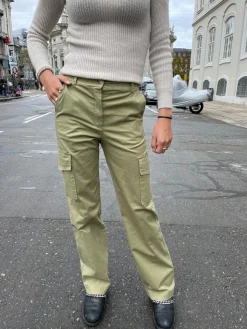 Design By Si Premium - cargo bukser kaki grøn Discount
