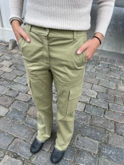 Design By Si Premium - cargo bukser kaki grøn Discount