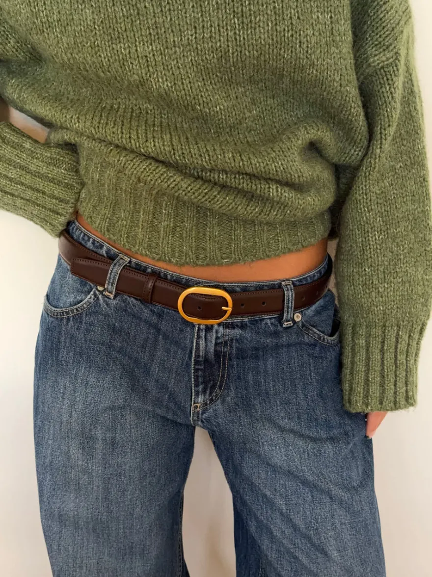 Design By Si Pure bælte - Brun/guld Hot