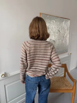 Design By Si Rainova strik med striber - Beige/multifarvet Outlet