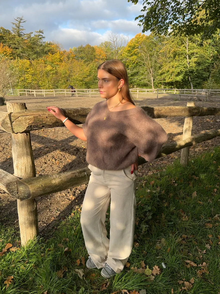 Design By Si Rancy strikket mohair t-shirt - Brun Outlet