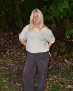 Design By Si Rancy strikket mohair t-shirt - Off white Outlet