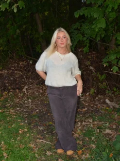 Design By Si Rancy strikket mohair t-shirt - Off white Outlet