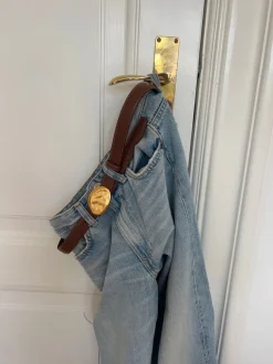 Design By Si Refined bælte - Brun/guld Discount