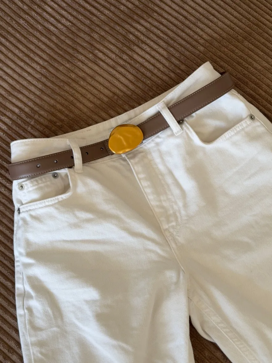 Design By Si Refined bælte - Taupe/guld Hot