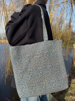 Design By Si Rhodes net med blomster - navy/grøn