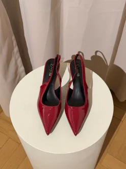 Design By Si Robin slingback mules - Rød