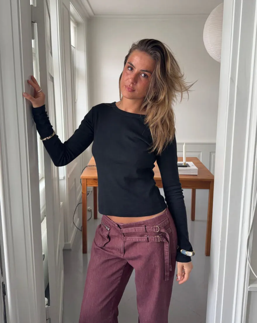 Design By Si Roleo langærmet bluse - Sort Sale