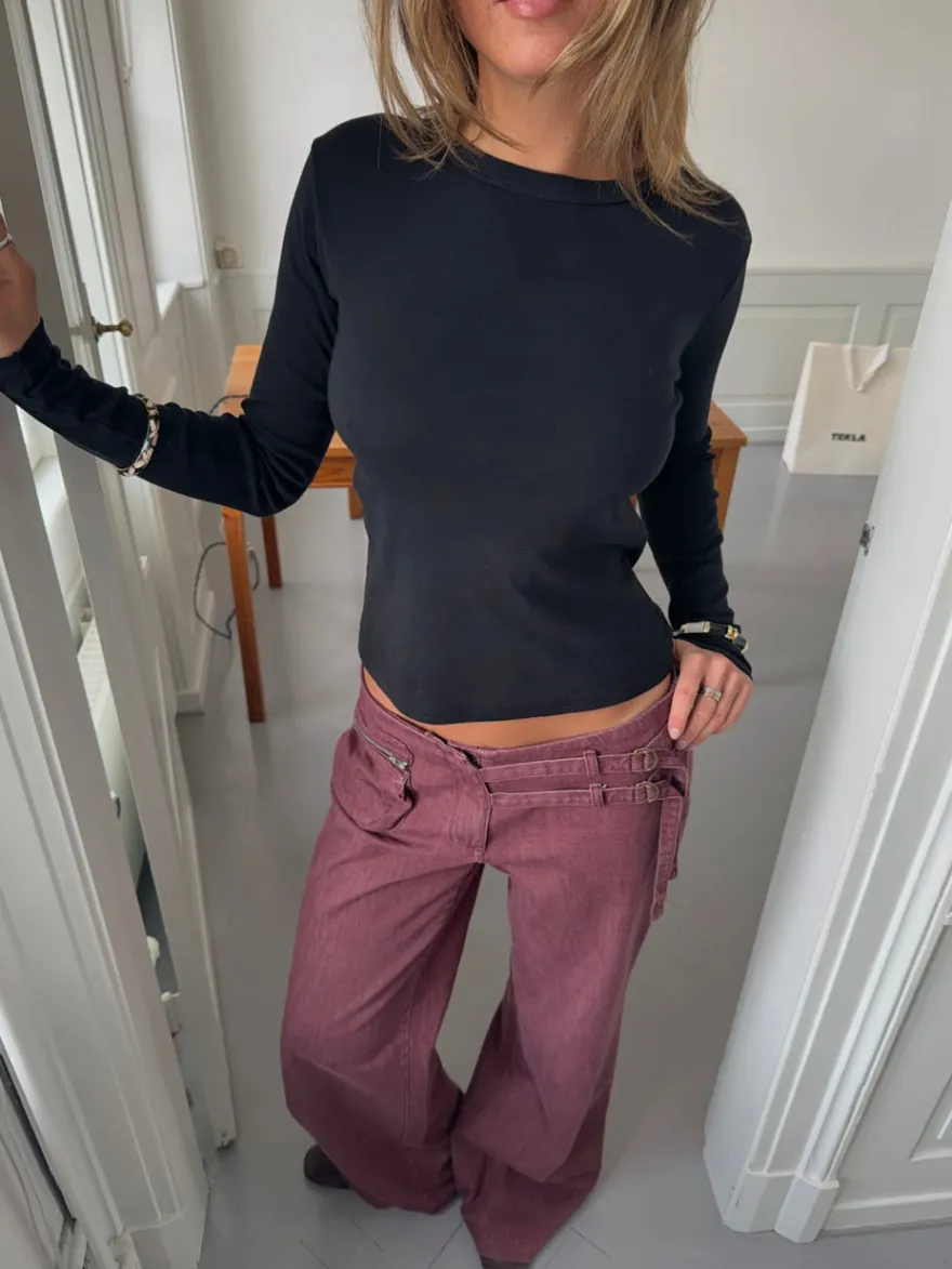 Design By Si Roleo langærmet bluse - Sort Sale