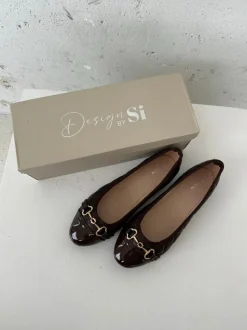 Design By Si Ronda ballerina sko med mønster - Brun Sale