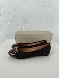 Design By Si Ronda ballerina sko med mønster - Brun Sale