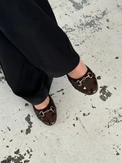 Design By Si Ronda ballerina sko med mønster - Brun Sale