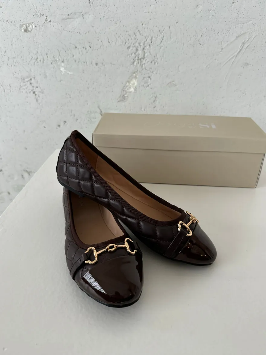 Design By Si Ronda ballerina sko med mønster - Brun Sale