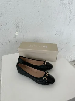 Design By Si Ronda ballerina sko med mønster - Sort Online