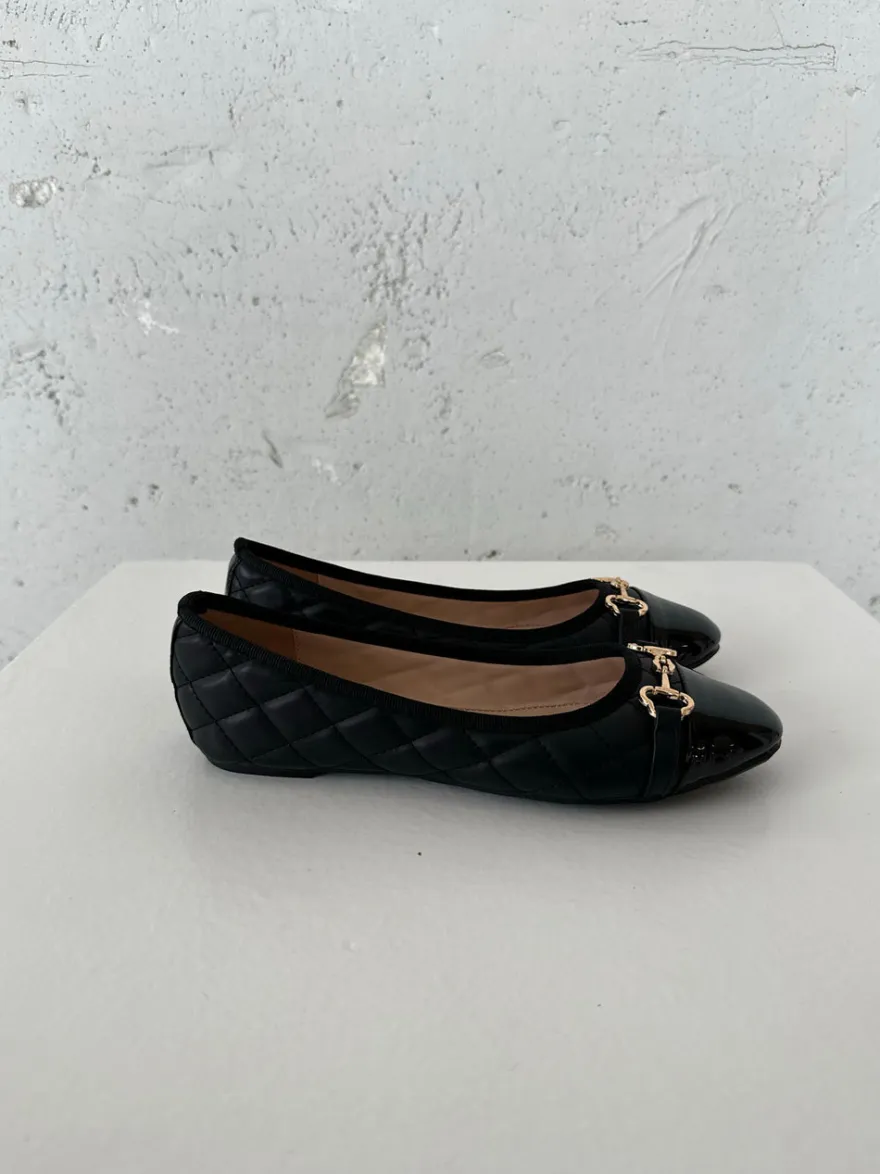 Design By Si Ronda ballerina sko med mønster - Sort Online