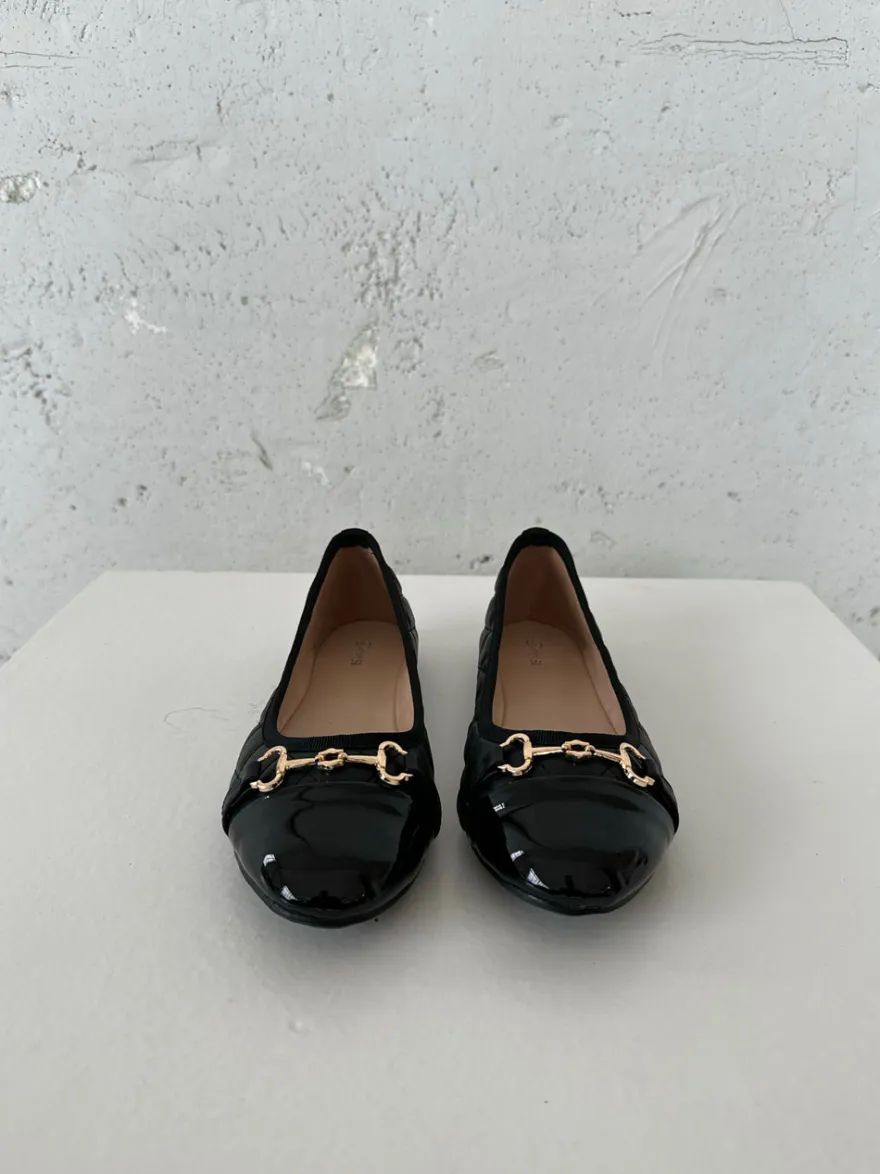 Design By Si Ronda ballerina sko med mønster - Sort Online