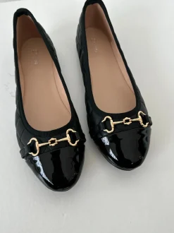 Design By Si Ronda ballerina sko med mønster - Sort Online