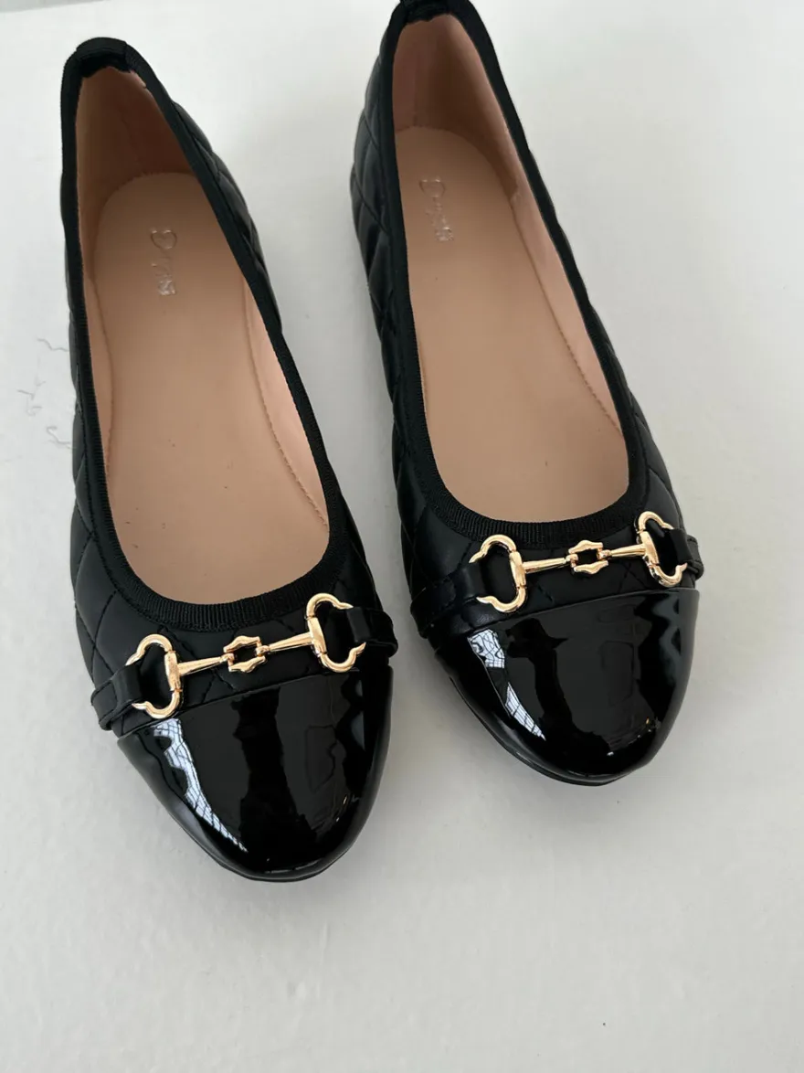 Design By Si Ronda ballerina sko med mønster - Sort Online