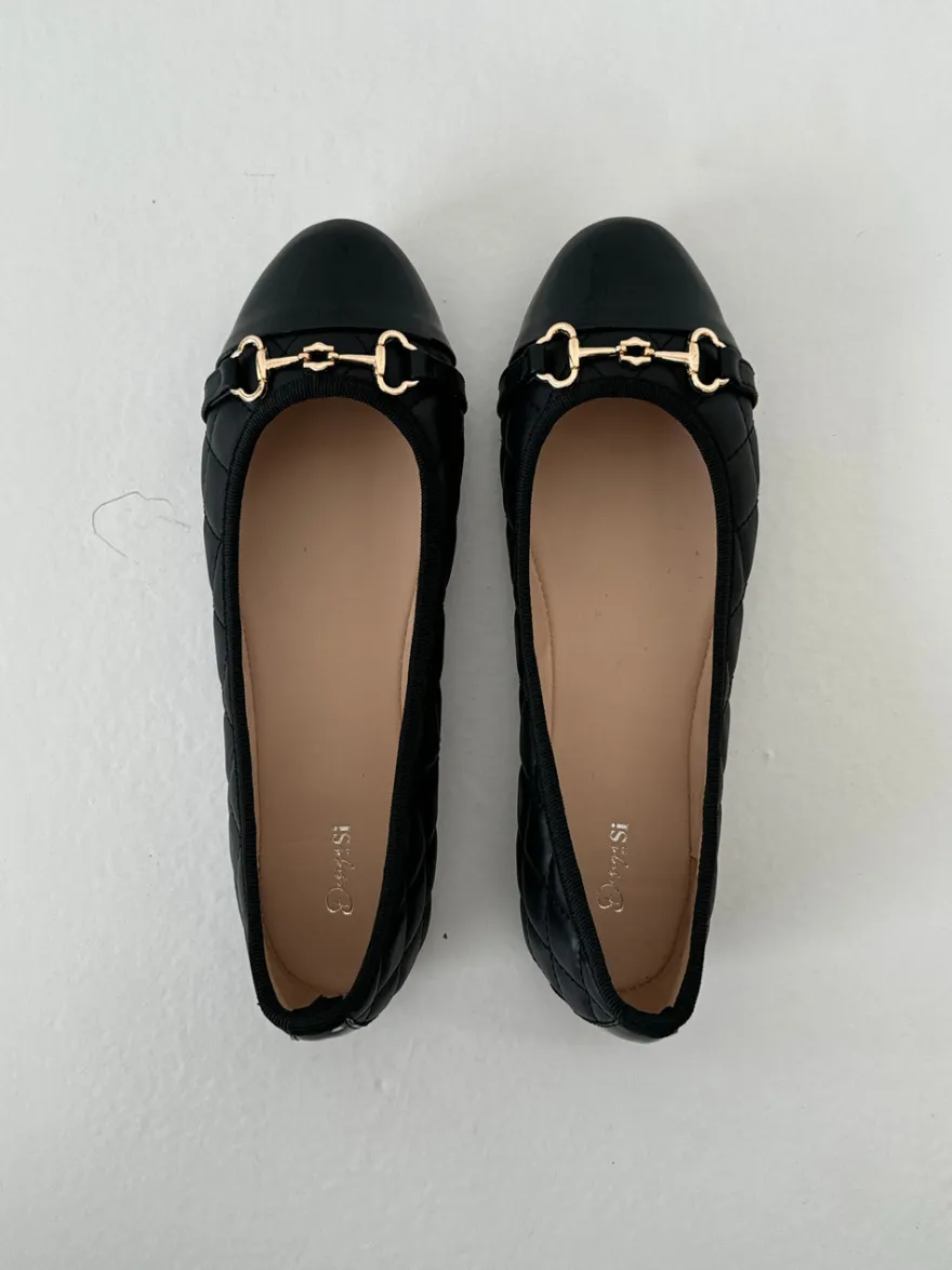 Design By Si Ronda ballerina sko med mønster - Sort Online