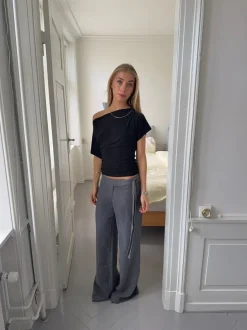 Design By Si Ronya bukser med bælte - Grå Outlet