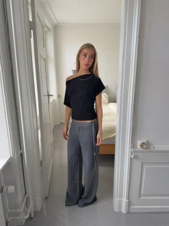 Design By Si Ronya bukser med bælte - Grå Outlet